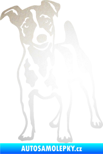 Samolepka Pes 144 levá Jack Russel terier odrazková reflexní bílá