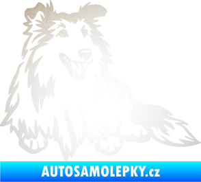 Samolepka Pes 162 pravá sheltie odrazková reflexní bílá