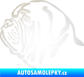 Samolepka Pes 163 levá bordeauxská doga odrazková reflexní bílá