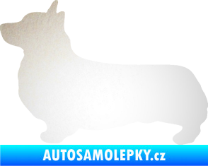 Samolepka Pes 164 levá Welsh Corgi Pembroke odrazková reflexní bílá