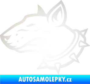 Samolepka Pes 167 levá pitbull odrazková reflexní bílá