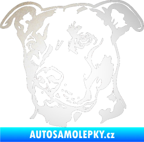 Samolepka Pes 198 pitbull levá odrazková reflexní bílá