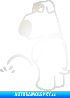 Samolepka Pes čůrá 002 levá odrazková reflexní bílá