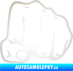 Samolepka Pěst 003 pravá odrazková reflexní bílá