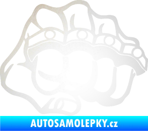 Samolepka Pěst boxer pravá odrazková reflexní bílá