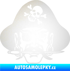 Samolepka Pirát 002 pravá odrazková reflexní bílá