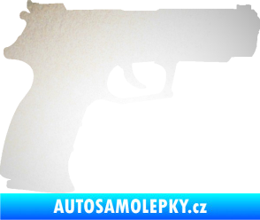 Samolepka Pistole 003 pravá odrazková reflexní bílá