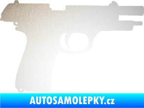 Samolepka Pistole 004 pravá odrazková reflexní bílá