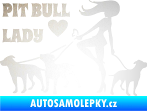 Samolepka Pit Bull lady levá odrazková reflexní bílá