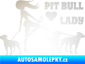 Samolepka Pit Bull lady pravá odrazková reflexní bílá