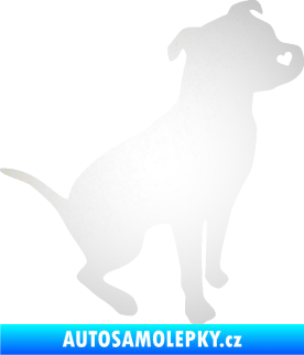Samolepka Pitbull 005 pravá odrazková reflexní bílá