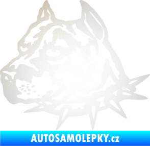 Samolepka Pitbull hlava 006 levá odrazková reflexní bílá