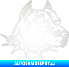 Samolepka Pitbull hlava 006 pravá odrazková reflexní bílá