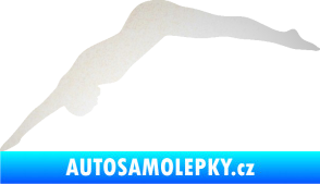 Samolepka Plavání 003  levá skok do vody odrazková reflexní bílá