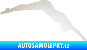 Samolepka Plavání 003  pravá skok do vody odrazková reflexní bílá