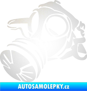Samolepka Plynová maska levá odrazková reflexní bílá