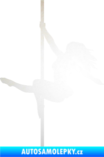 Samolepka Pole dance 001 levá tanec na tyči odrazková reflexní bílá