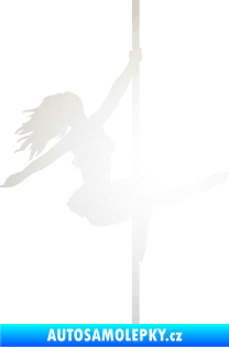 Samolepka Pole dance 001 pravá tanec na tyči odrazková reflexní bílá