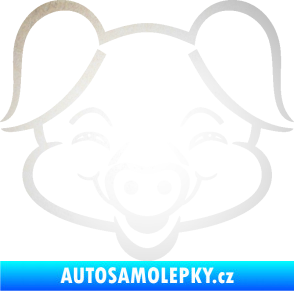 Samolepka Prase 003 veselý čuník odrazková reflexní bílá