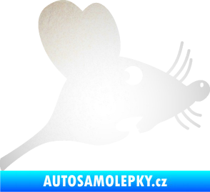 Samolepka Překvapená myš pravá odrazková reflexní bílá