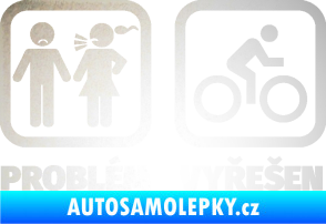 Samolepka Problém? Vyřešen 004 odrazková reflexní bílá