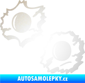 Samolepka Průstřely 001 levá odrazková reflexní bílá