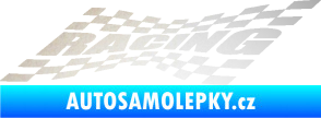 Samolepka Racing nápis v šachovnici odrazková reflexní bílá