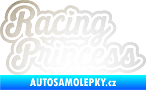 Samolepka Racing princess nápis odrazková reflexní bílá