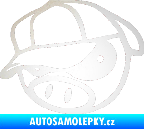 Samolepka Rally pig 003 levá odrazková reflexní bílá