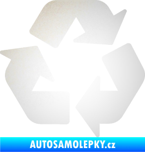 Samolepka Recyklace 001 symbol odrazková reflexní bílá