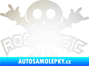 Samolepka Rock music fanda odrazková reflexní bílá