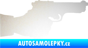 Samolepka Ruka s pistolí 001 pravá ruce vzhůru odrazková reflexní bílá
