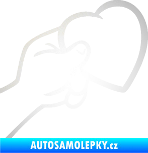 Samolepka Ruka se srdíčkem pravá odrazková reflexní bílá