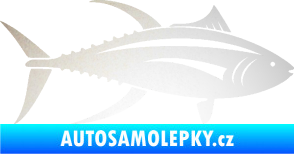 Samolepka Ryba 013 pravá tuňák odrazková reflexní bílá