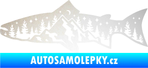 Samolepka Ryba 021 levá noční rybaření odrazková reflexní bílá