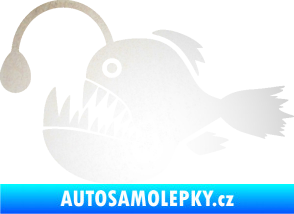 Samolepka Ryba 022 levá mořský ďas s lampičkou odrazková reflexní bílá
