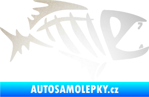 Samolepka Ryba kostra  007 pravá odrazková reflexní bílá