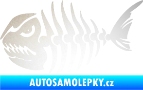 Samolepka Ryba kostra 004 levá odrazková reflexní bílá