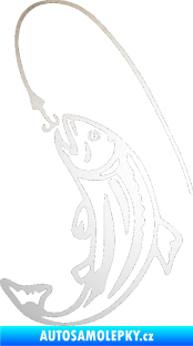 Samolepka Ryba s návnadou 003 levá odrazková reflexní bílá