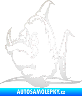 Samolepka Ryba zubatá levá piraňa odrazková reflexní bílá