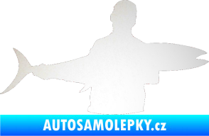 Samolepka Rybář 006 pravá odrazková reflexní bílá