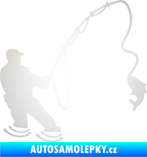 Samolepka Rybář 018 pravá odrazková reflexní bílá