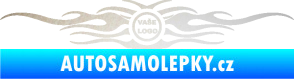 Samolepka Samolepka na zadní sklo plameny se znakem odrazková reflexní bílá