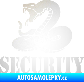 Samolepka Security hlídáno - levá had odrazková reflexní bílá