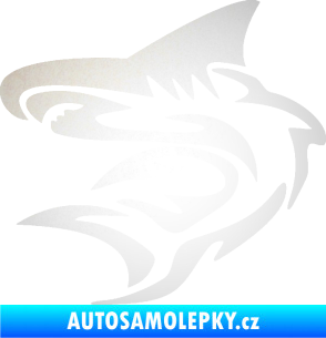 Samolepka Shark 002 levá odrazková reflexní bílá