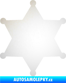 Samolepka Sheriff 002 hvězda odrazková reflexní bílá