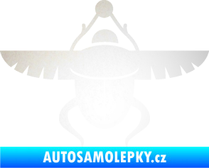 Samolepka Skarab - brouk vruboun 001 egyptský symbol odrazková reflexní bílá