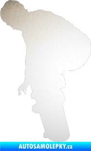 Samolepka Skateboard 003 levá odrazková reflexní bílá