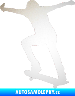 Samolepka Skateboard 006 levá odrazková reflexní bílá