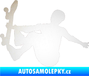 Samolepka Skateboard 008 levá odrazková reflexní bílá